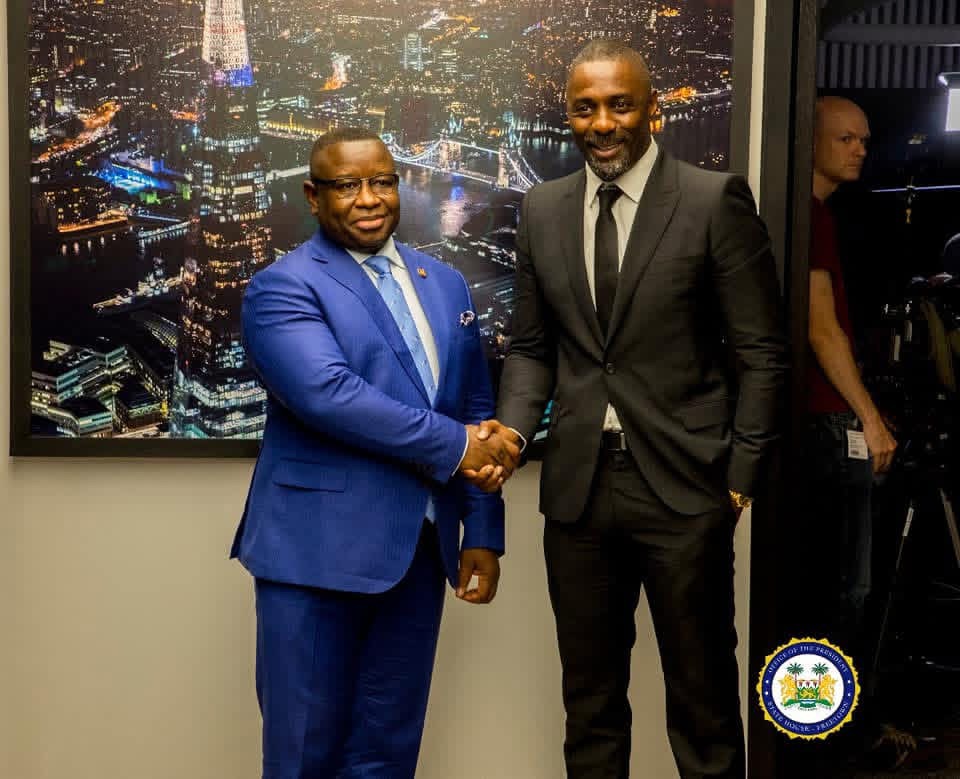 Idris Elba and President Julius Maada Bio