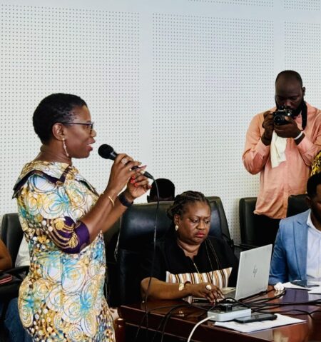 Mayor Yvonne Aki-Sawyerr at the launch of Freetown Urban Green Design Competition