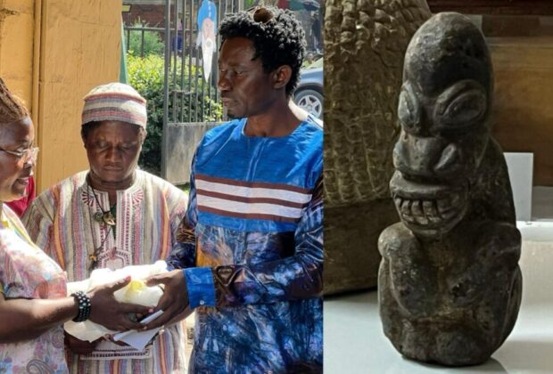 A nomoli taken from Sierra Leone sixty years ago by a Dutch couple has been returned to Sierra Leone and is now on display at the Sierra Leone National Museum.