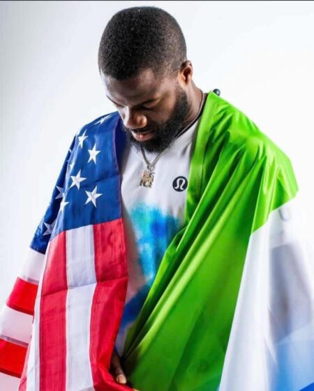 Between two worlds: Frances Tiafoe with the U.S and Sierra Leone Flag