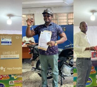 Mercury International has on Monday, February 2nd 2026, presented prizes including a 55-inch smart Google TV, a motorbike, smartphones and 20,000 milliampere-hour power banks to winners of its Africa Cup of Nations (AFCON) 2025 promotional raffle, which started on December 1 2025.