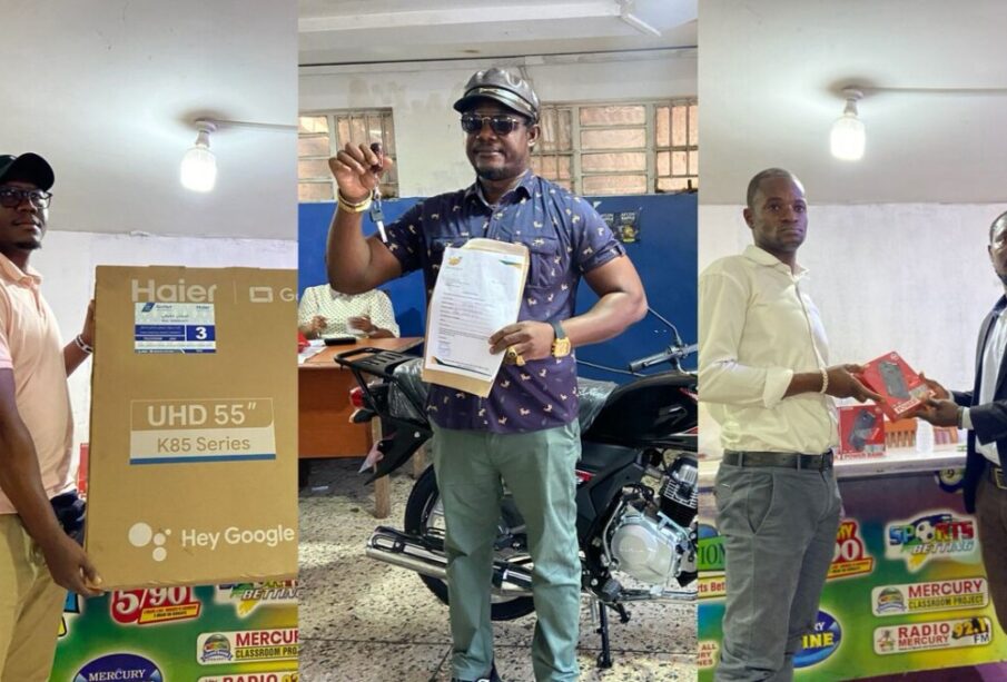 Mercury International has on Monday, February 2nd 2026, presented prizes including a 55-inch smart Google TV, a motorbike, smartphones and 20,000 milliampere-hour power banks to winners of its Africa Cup of Nations (AFCON) 2025 promotional raffle, which started on December 1 2025.