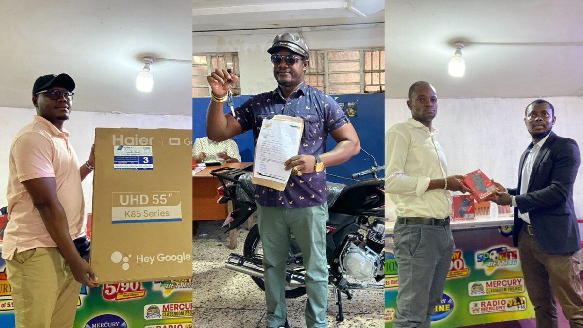 Mercury International has on Monday, February 2nd 2026, presented prizes including a 55-inch smart Google TV, a motorbike, smartphones and 20,000 milliampere-hour power banks to winners of its Africa Cup of Nations (AFCON) 2025 promotional raffle, which started on December 1 2025.