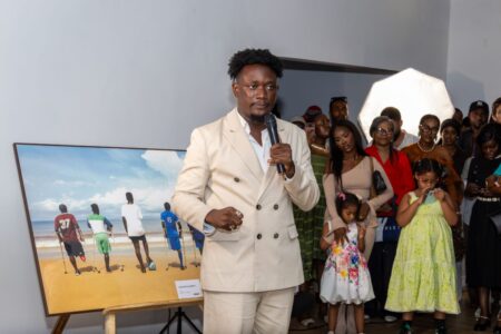 Image: Sama Kai at his first-ever solo print exhibition