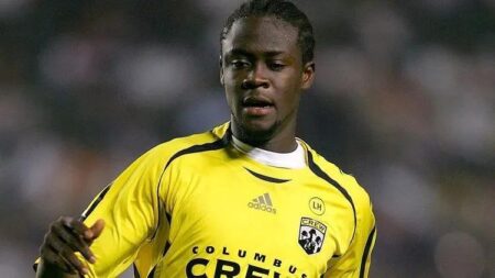 Young Kei Kamara in action for Columbus Crew