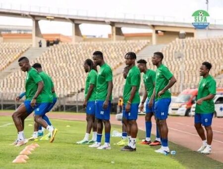 Leone Stars warming up