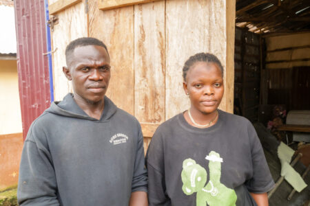 Jariatu Sannoh (right) and her boss Salieu Bangura (left)