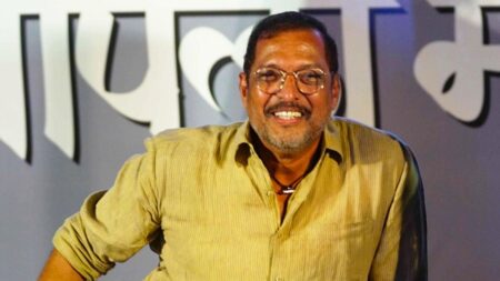 Nana Patekar with a broad smile