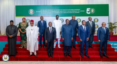 Heads of state group photo during an Ecowas summit
