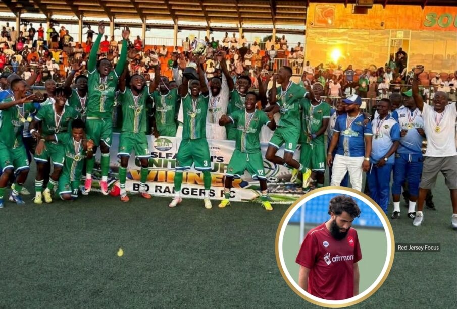 Bo Rangers lifting the Unity Trophy