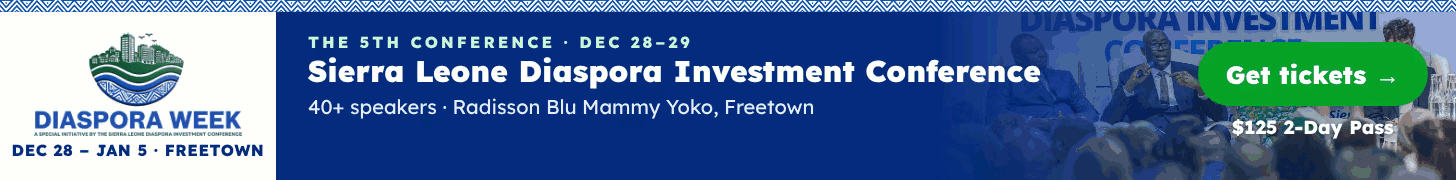 Diaspora Week 2026 in Freetown, Dec 28 to Jan 5: get your tickets