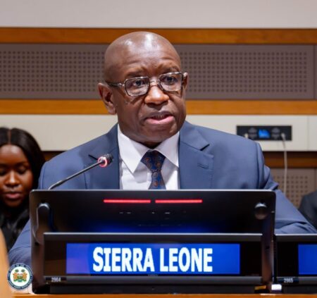 President Bio speaking at the UNGA81
