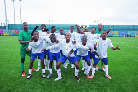 The Sierra Leone U-15 squad against Oman