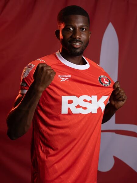 Daniel Kanu in his Charlton Athletic kit before joining Notts County on loan