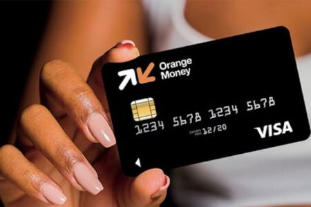 Orange Mastercard Displayed by a User