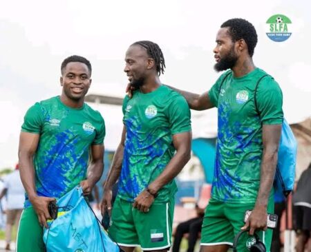 Leone Star players after the match against Egypt