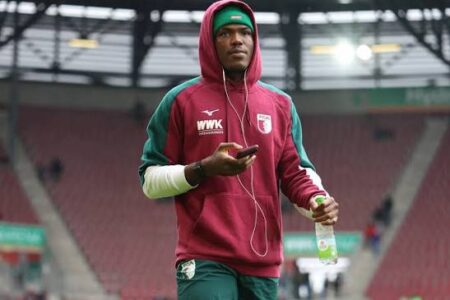 Juma Bah in FC Augsburg Stadium