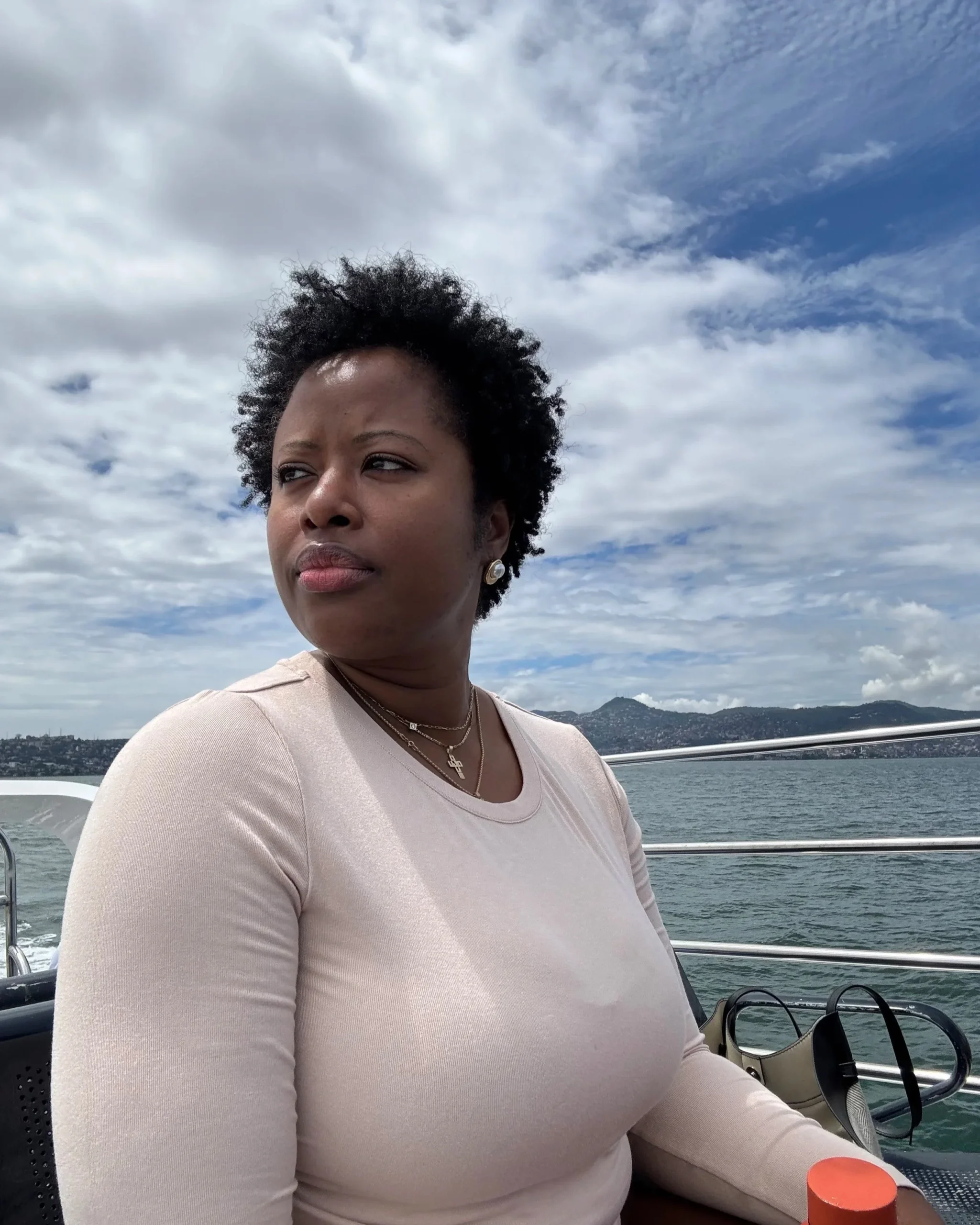 Vickie Remoe on the Sea Bird Express leaving Freetown